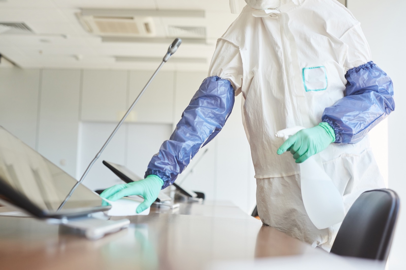 Technician carrying out professional deep cleaning